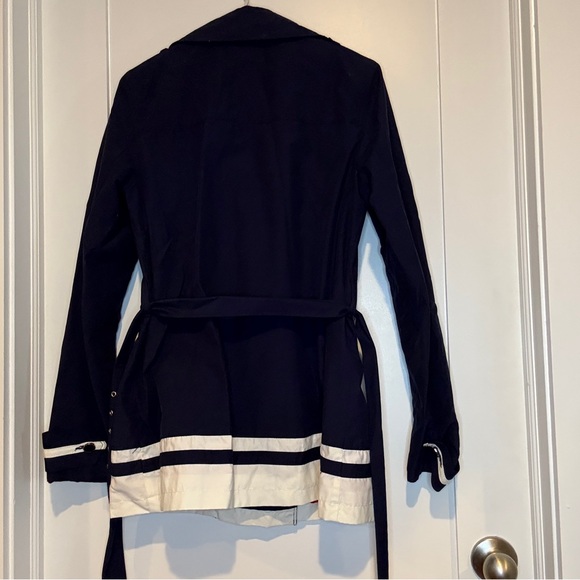 Tommy Hilfiger Navy and White Trench Coat - Picture 2 of 5